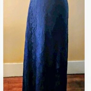 Bari Jay Navy Lace Maxi Skirt